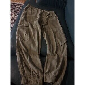 Anthropologie Cloth & Stone Pant XSmall Green  Cargo Cropped Soft Tencel Joggers